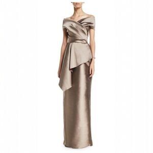 Rickie Freeman for Teri Jon Metallic Maxi Dress